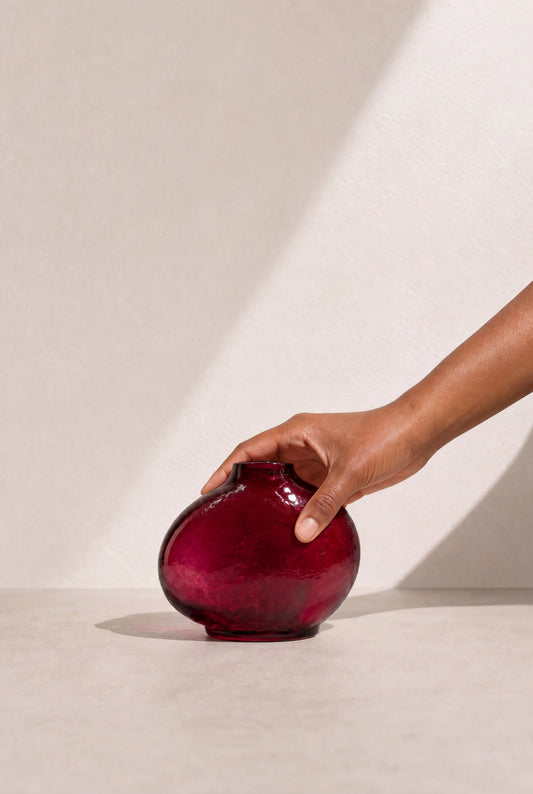 Pebble Handblown Hammered Bud Vase