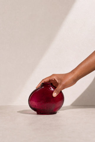 Pebble Handblown Hammered Bud Vase