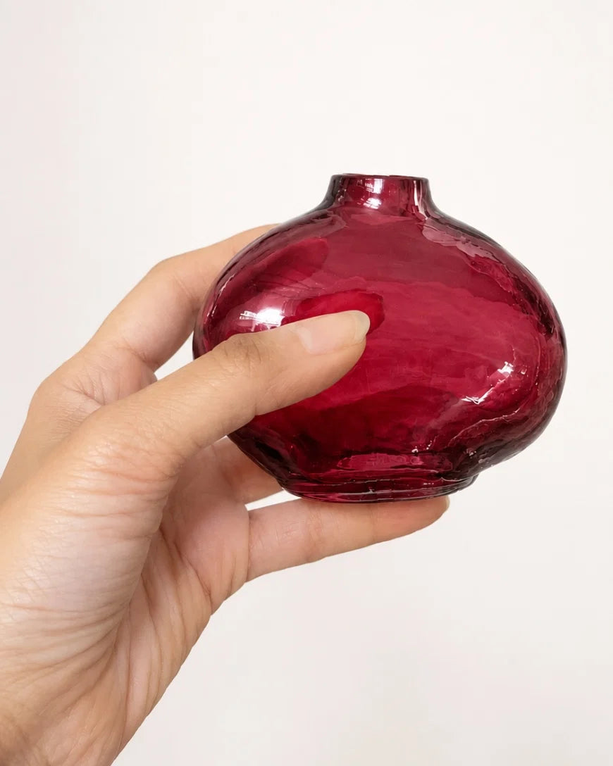 Pebble Handblown Hammered Bud Vase