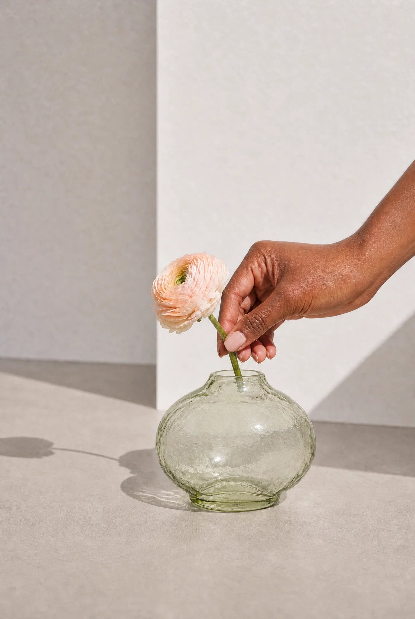 Pebble Handblown Hammered Bud Vase