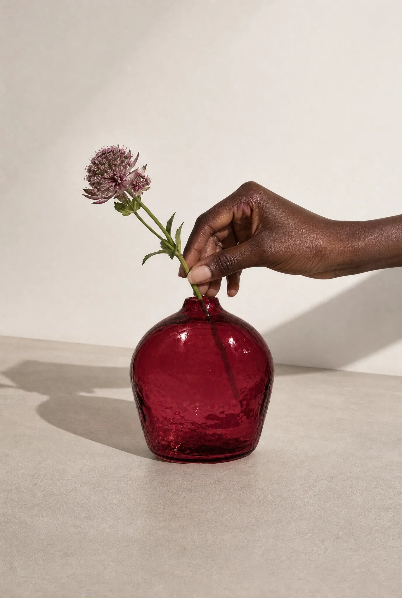 Bloom Handblown Hammered Bud Vase