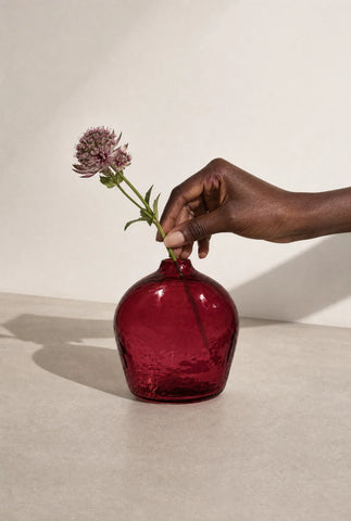 Bloom Handblown Hammered Bud Vase