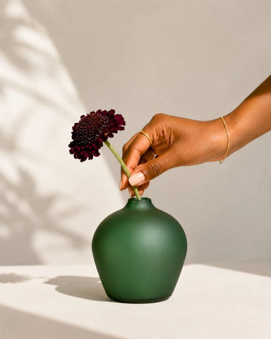 Bloom Handblown Hammered Bud Vase