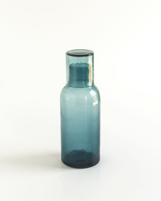 Handblown Hammered Glass Carafe in Blue - Kitchen & Dining photo