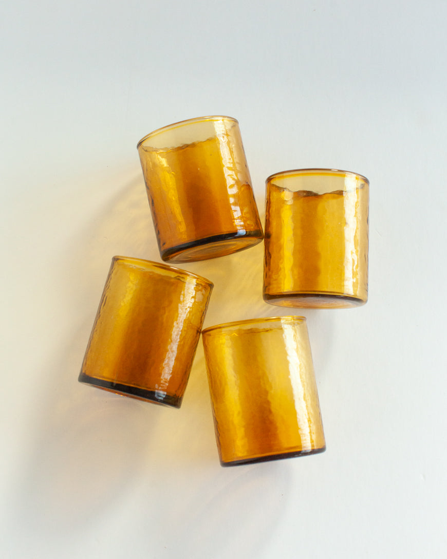 Handblown Hammered Small Carafe Glasses