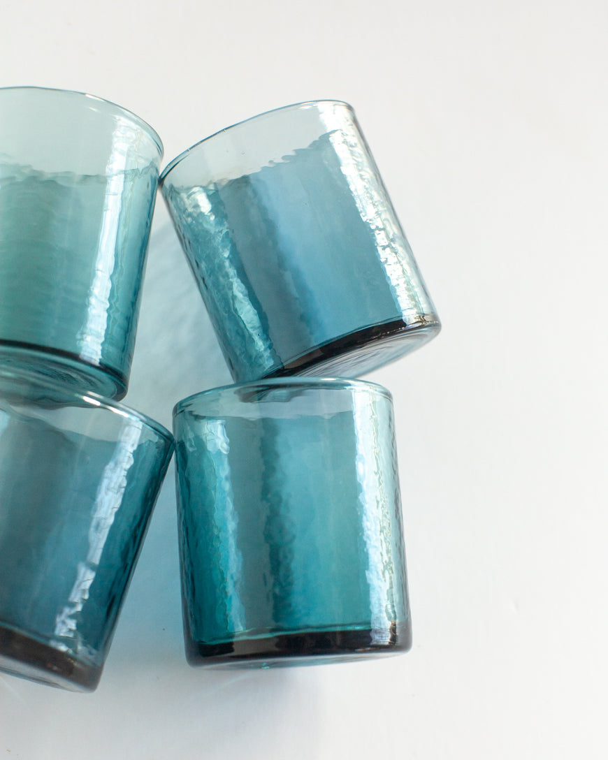 Handblown Hammered Small Carafe Glasses