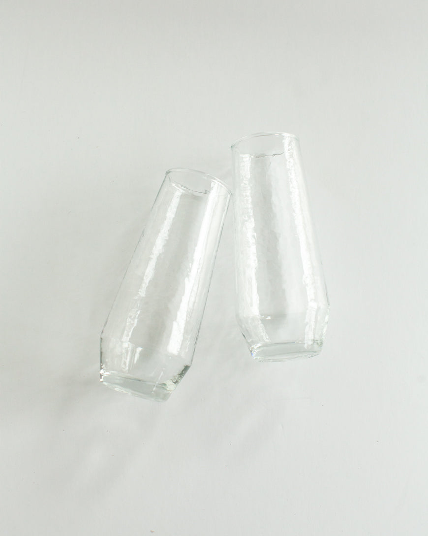 Handblown Hammered Champagne Flutes | Set of 2