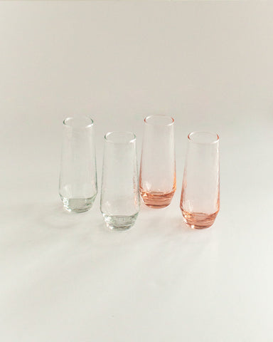 Handblown Hammered Champagne Flutes | Set of 2