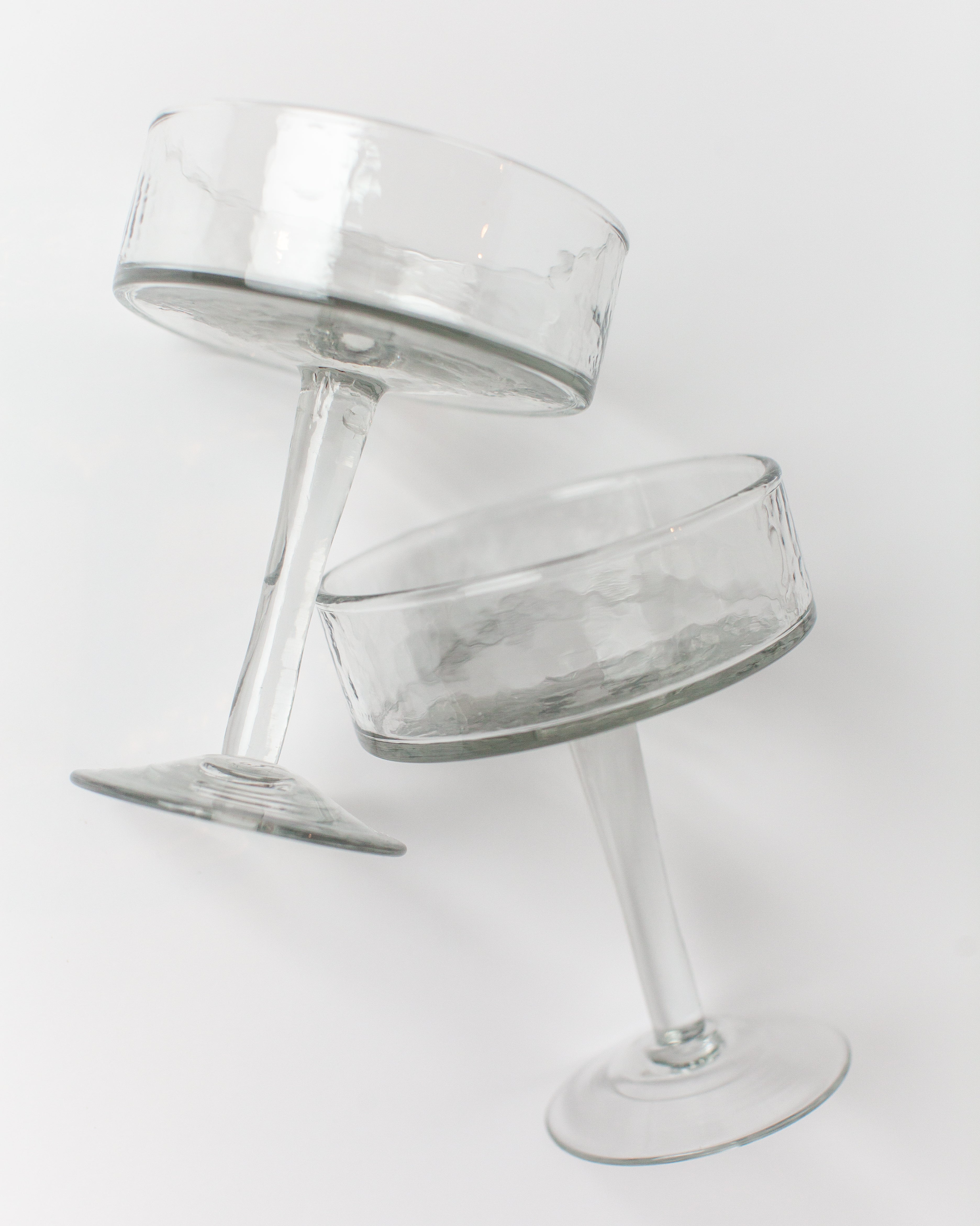 Handblown Hammered Coupe Cocktail Glass Pair - SwagglyLife Home & Fashion