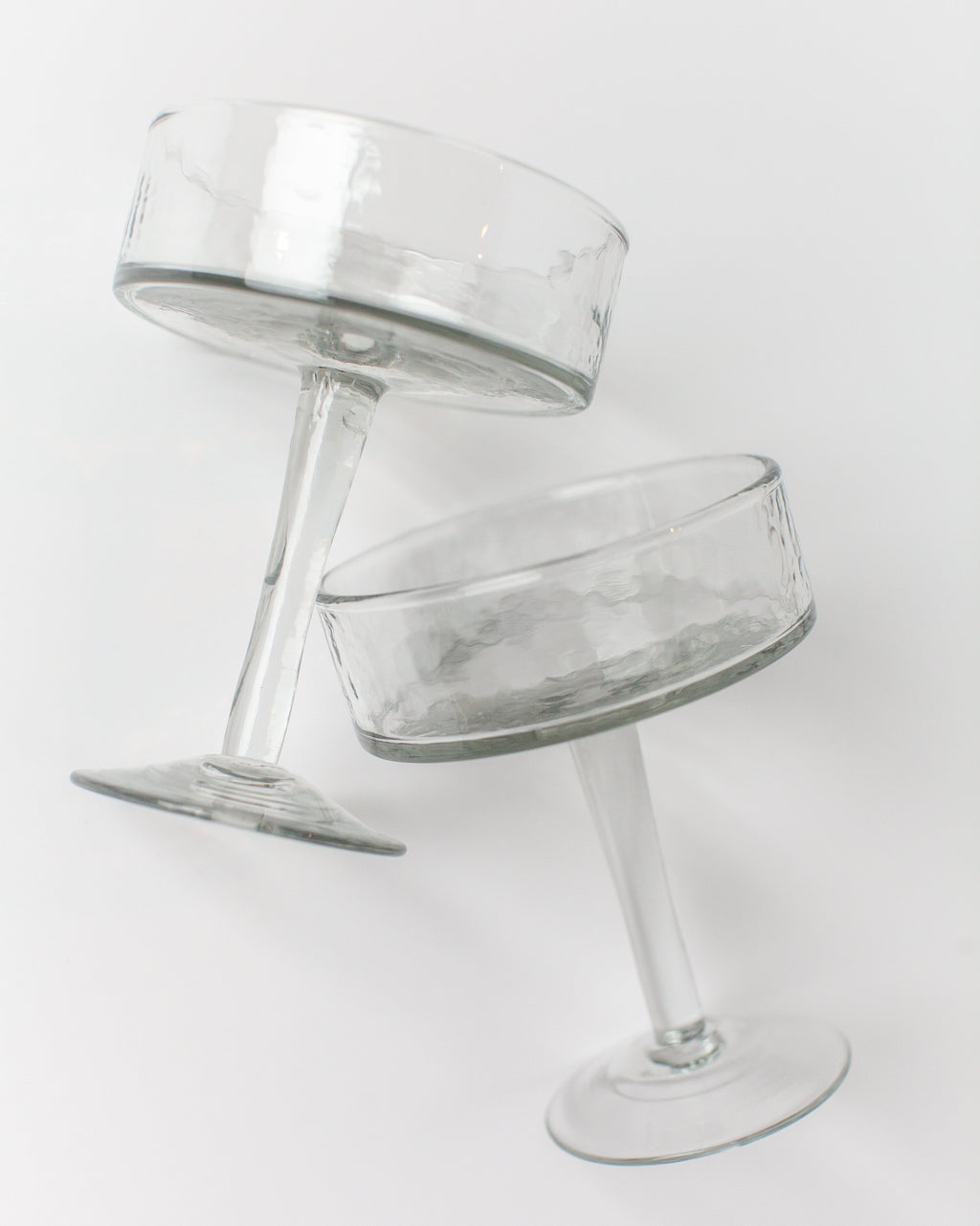 Handblown Hammered Coupe Cocktail Glass Pair - SwagglyLife Home & Fashion