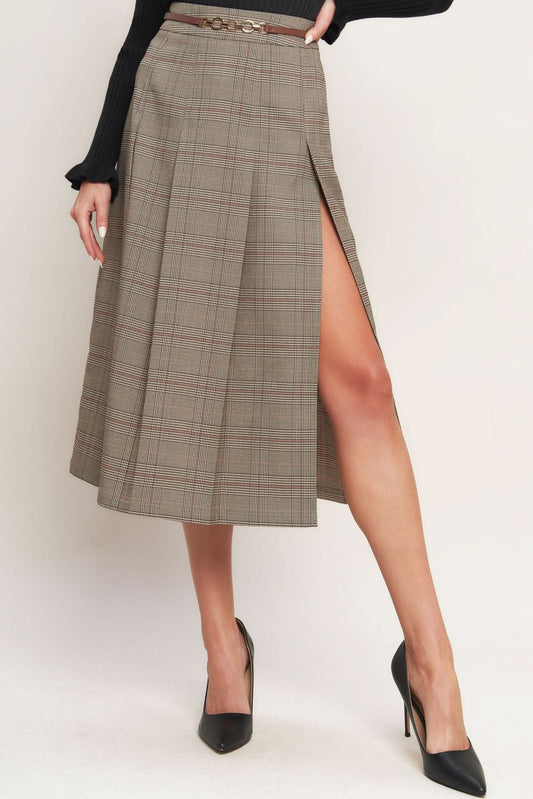 BRITISH TRACE WOVEN MIDI SKIRT in - SKIRTS photo
