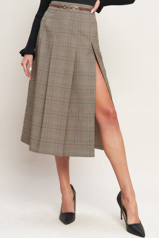 British Trace Woven Midi Skirt in - SKIRTS photo