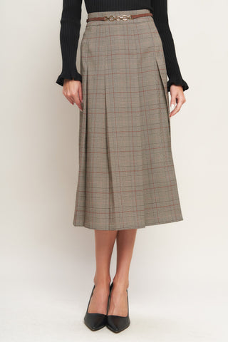 British Trace Woven Midi Skirt in - SKIRTS photo