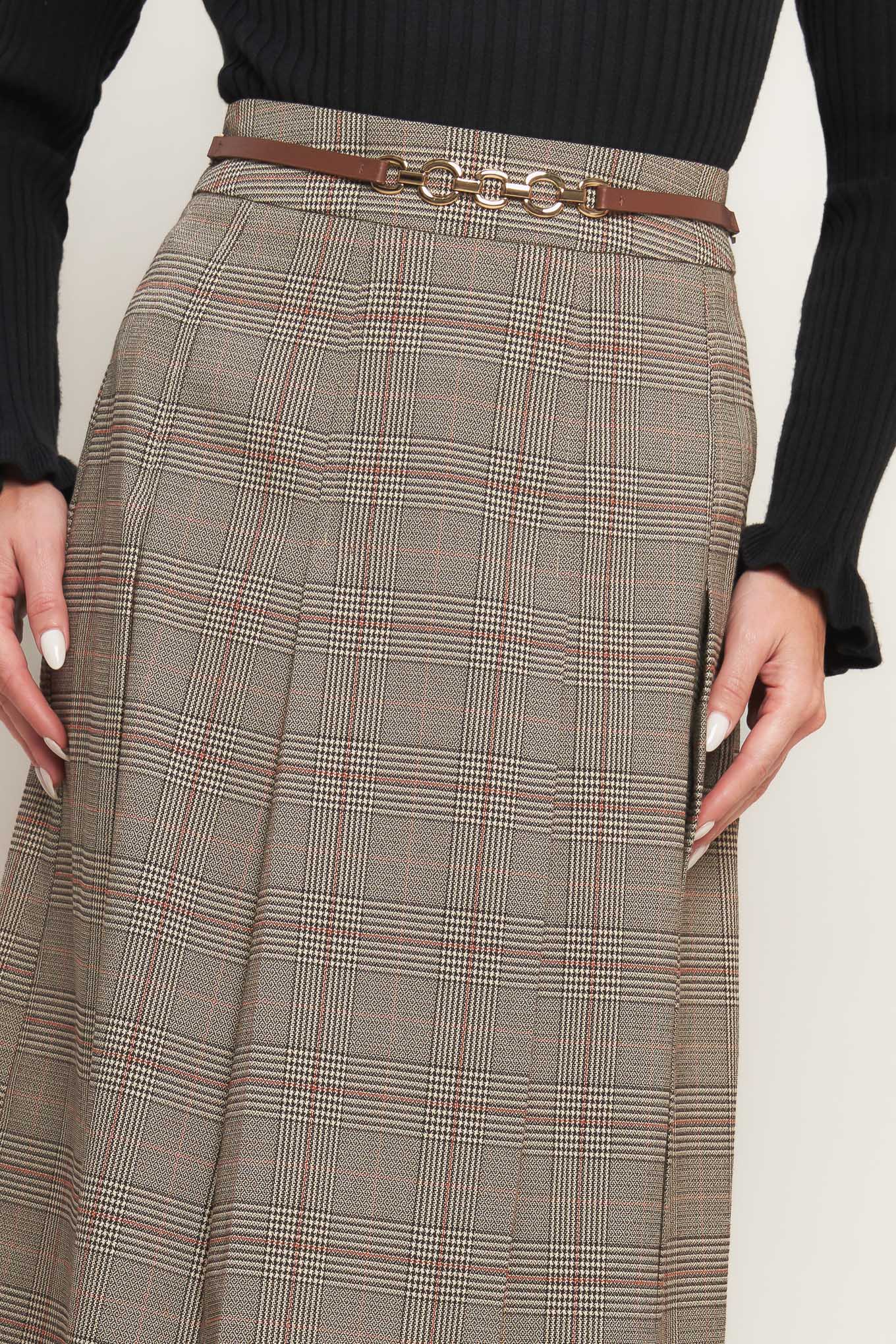 British Trace Woven Midi Skirt in - SKIRTS photo