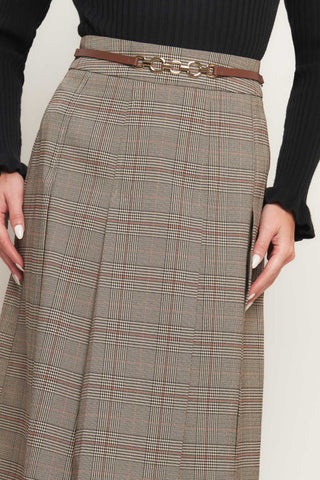 British Trace Woven Midi Skirt in - SKIRTS photo