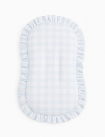 Blue Checkered Ruffle Baby Lounger Cover