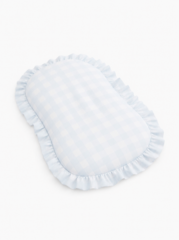 Blue Checkered Ruffle Baby Lounger Cover