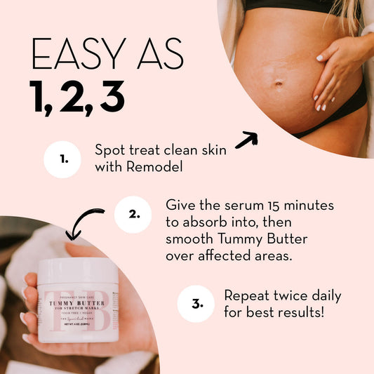 The Spoiled Mama Tummy Butter and ReModel Serum Stretch Mark Duo -