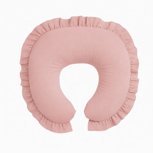 Pink Ruffle Nursing Pillow Cover in - photo
