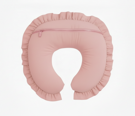 Pink Ruffle Nursing Pillow Cover in - photo