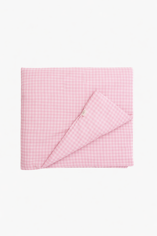 Pink Gingham Crib Quilted Blanket in - photo