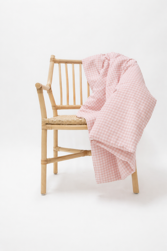 Pink Gingham Crib Quilted Blanket in - photo