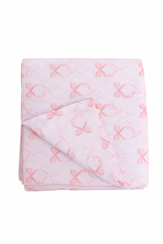 Ribbon Bow Crib Quilted Blanket in - photo