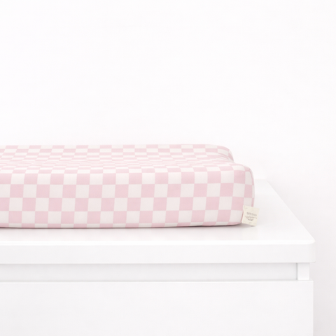 Pink Sugar Checkered Changing Pad Cover