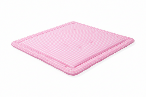 Pink Gingham Padded Baby Play Mat