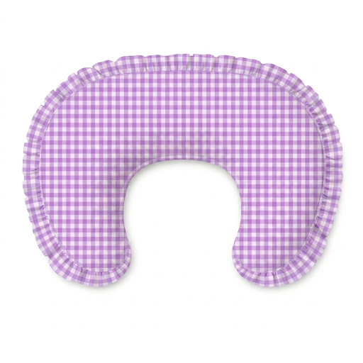 Purple Gingham Ruffle Nursing Pillow Cover in - photo