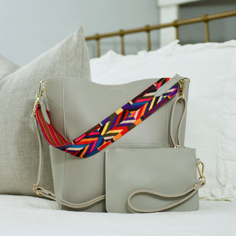 Kyndall Handbag | Choose Your Strap in Gray - Bags photo