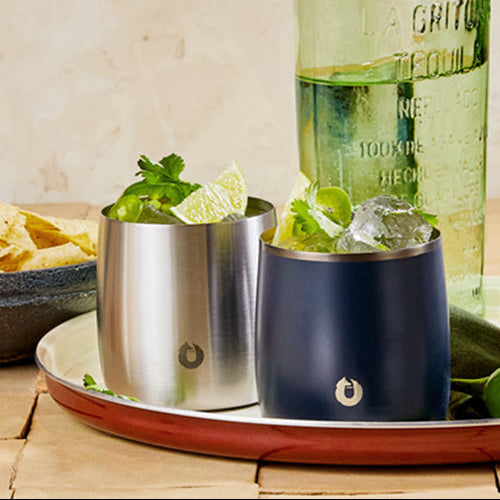 Stainless Steel Rocks Glass, Set of 2 - Navy in - Drinkware photo