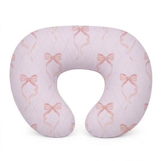 Little Mae & Co. Pink Bow Ruffle Nursing Pillow Cover - New No Ruffle