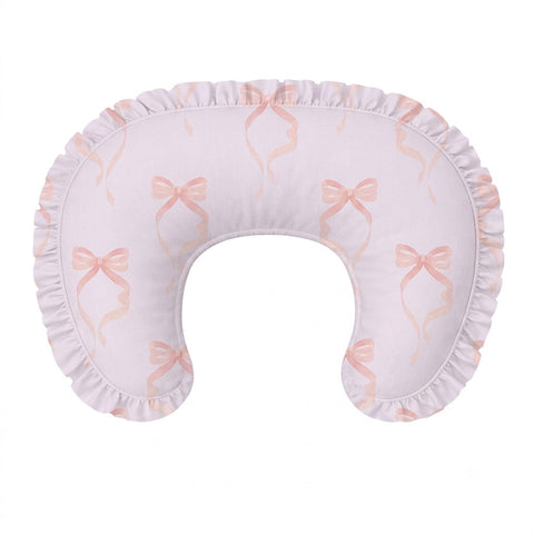 Little Mae & Co. Pink Bow Ruffle Nursing Pillow Cover - New Cover Ruffle