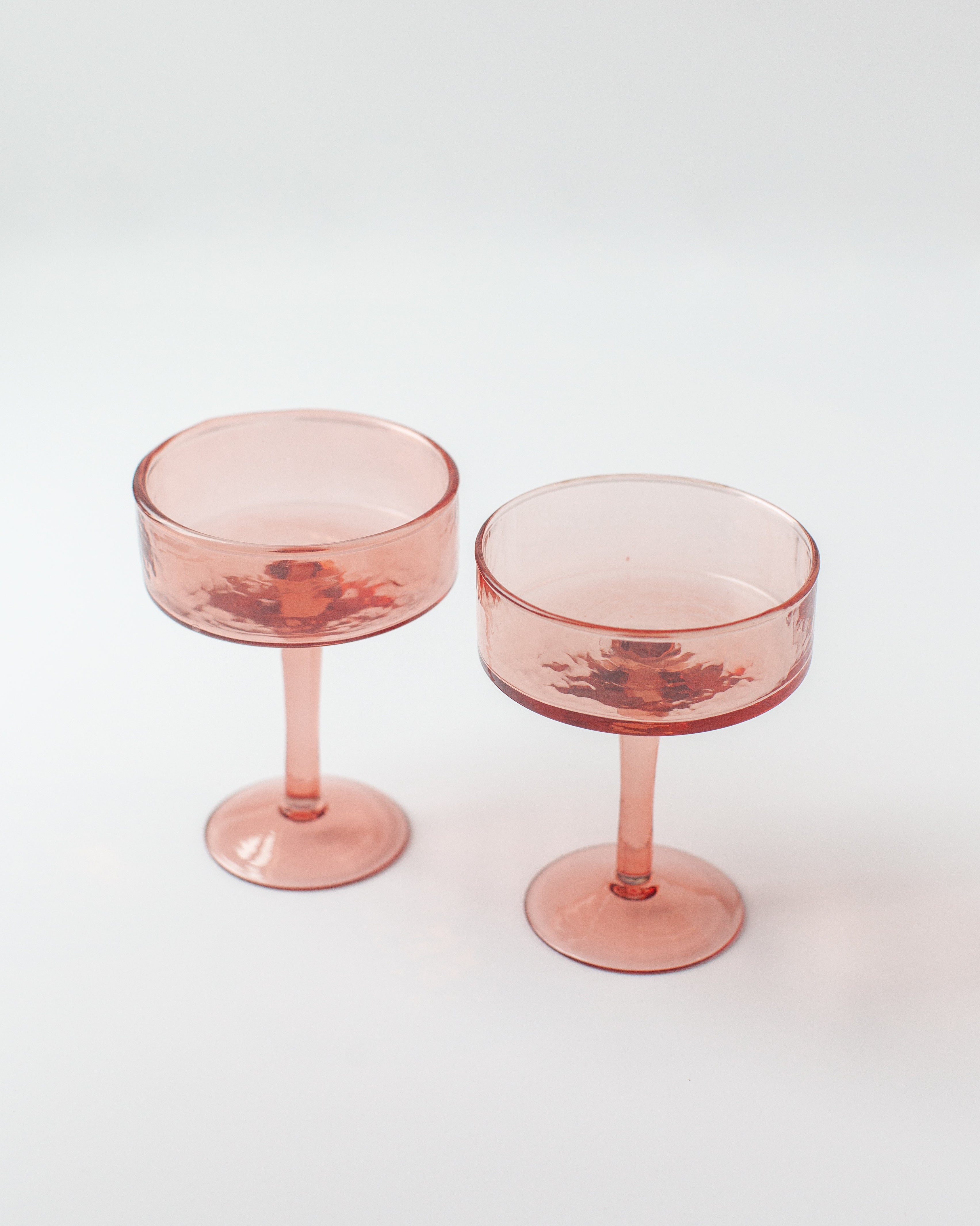 Handblown Hammered Coupe Cocktail Glass Pair - SwagglyLife Home & Fashion