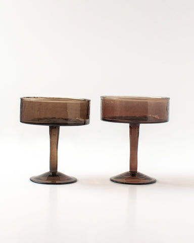 Handblown Hammered Coupe Cocktail Glass Pair - SwagglyLife Home & Fashion