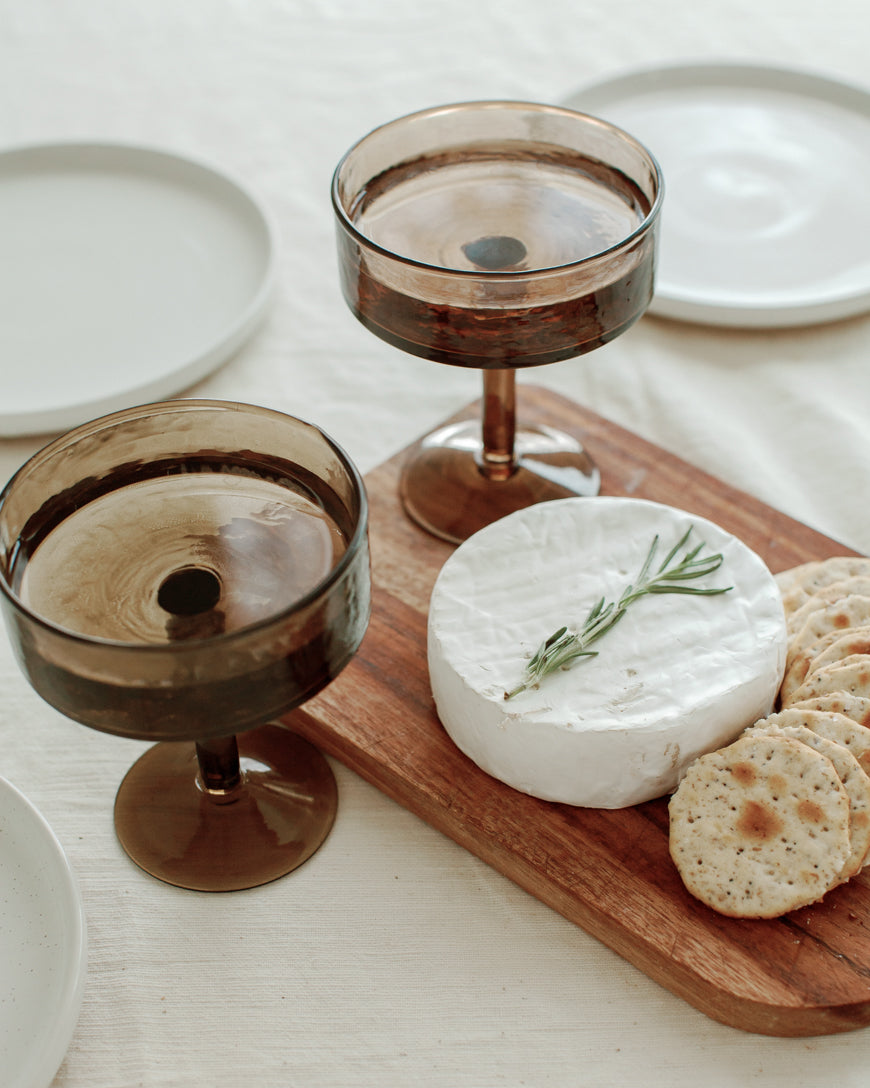 Handblown Hammered Coupe Cocktail Glass Pair - SwagglyLife Home & Fashion