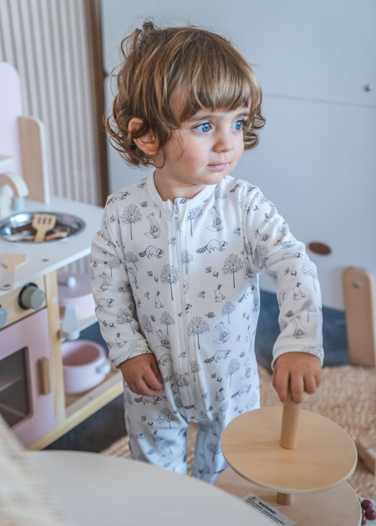 Gray Raccoon Baby Pajama