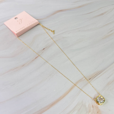 Cushion Cut Bezel Diamond Necklace in - Jewelry photo