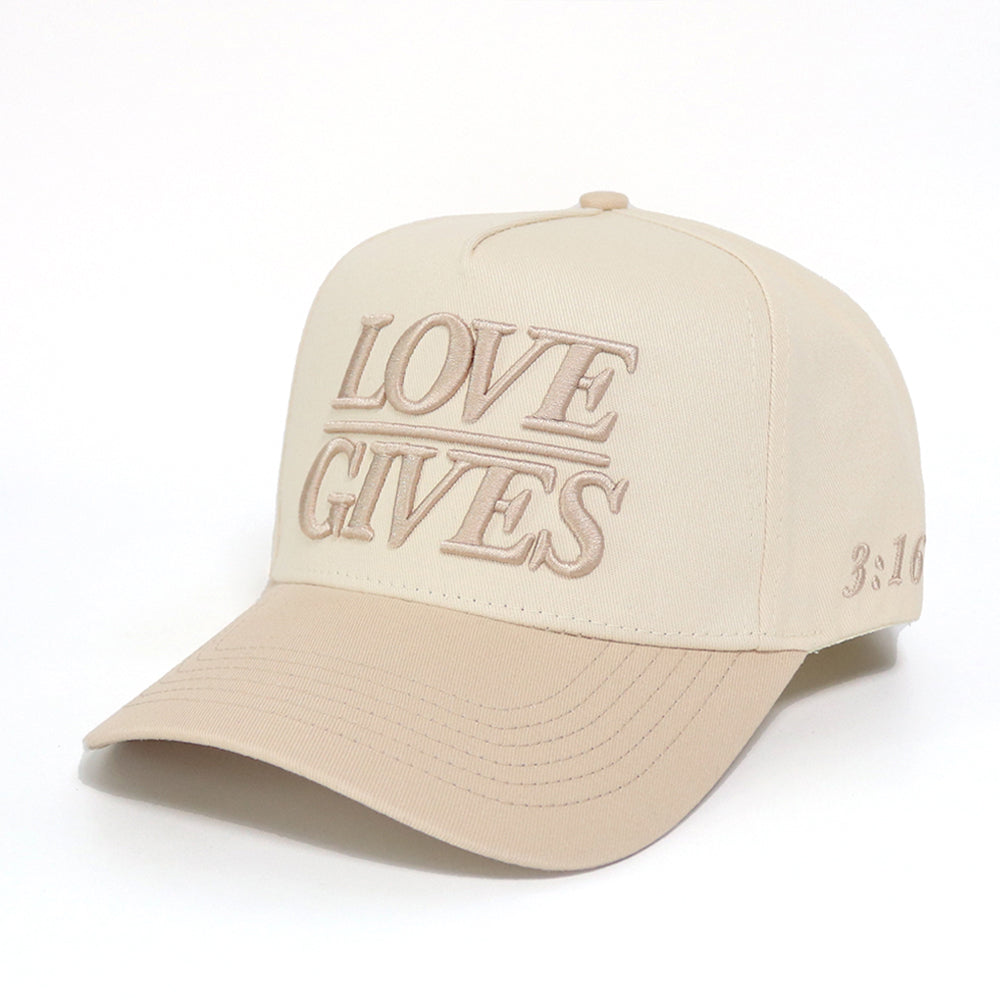 LOVE GIVES Hat in Khaki Crème - Merch photo