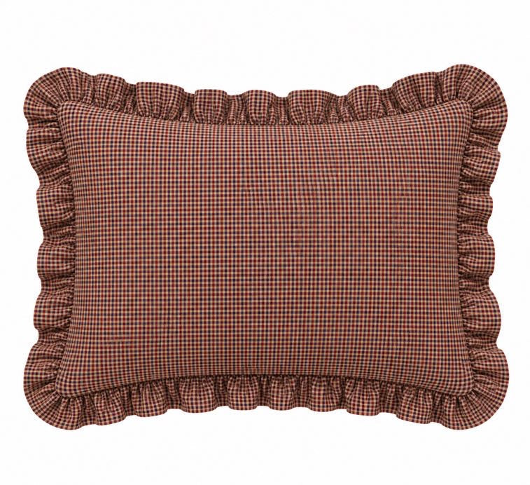 Little Mae & Co. Standard Ruffle Pillow Case Cover - Red Plaid