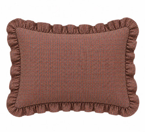 Little Mae & Co. Standard Ruffle Pillow Case Cover - Red Plaid