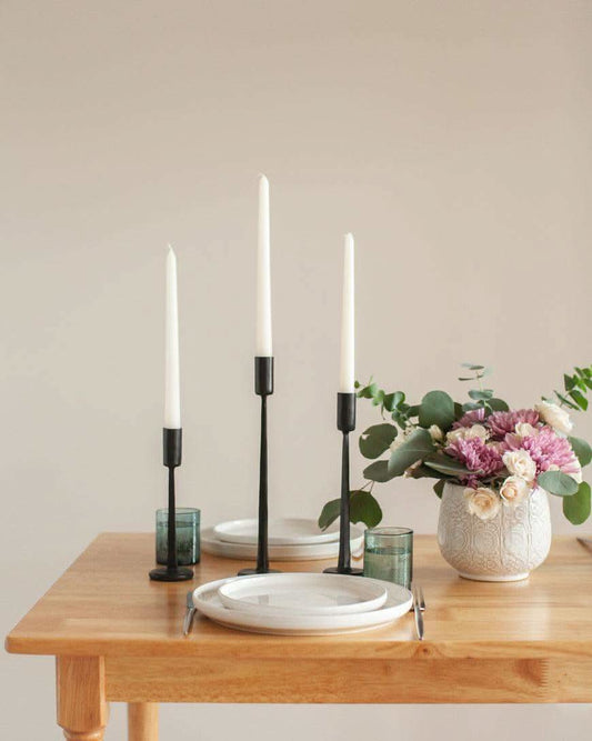 Dante Hand-Forged Iron Candle Stands | Set of 3 in - Candle Holder photo