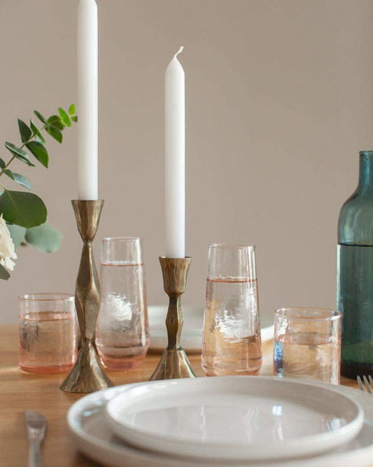 Handblown Hammered Champagne Flutes | Set of 2 in - Drinking Glass/Cup photo