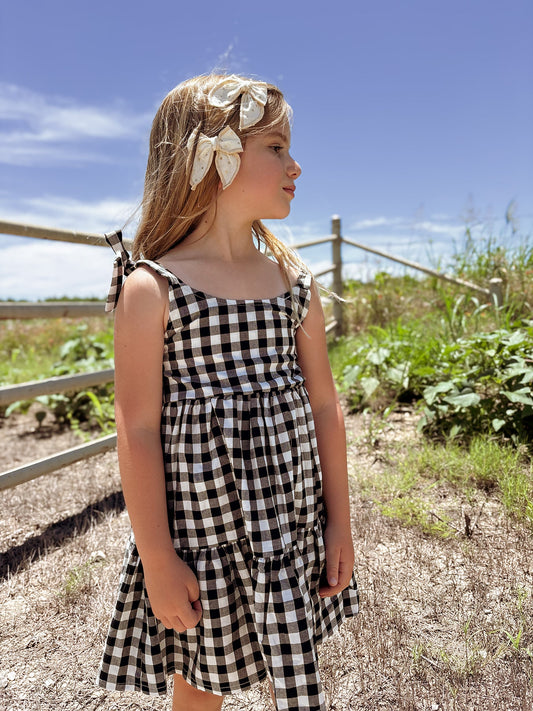 Mommy & Me Plaid Girl Smocked Ruffle Dress -