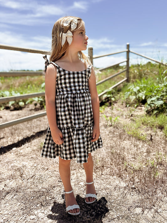 Mommy & Me Plaid Girl Smocked Ruffle Dress -