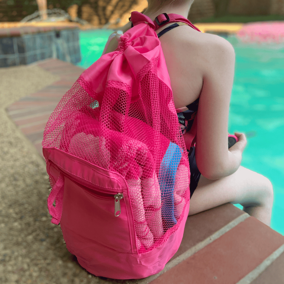 Foldable Kids Mesh Backpack - Pink | SwagglyLife