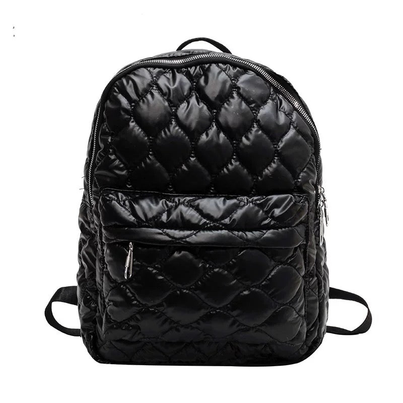 Jade Metallic Puffer Backpack in Black - Backpack photo