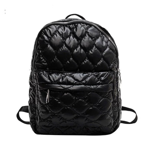 Jade Metallic Puffer Backpack in Black - Backpack photo