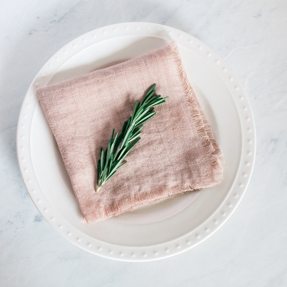 Stone Washed Linen Cocktail Napkin in Blush Single - Cloth Napkins photo